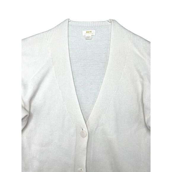 Maeve By Anthropologie Medium Ivory Knit Cardigan Sweater W/ Button Front - Picture 5 of 15